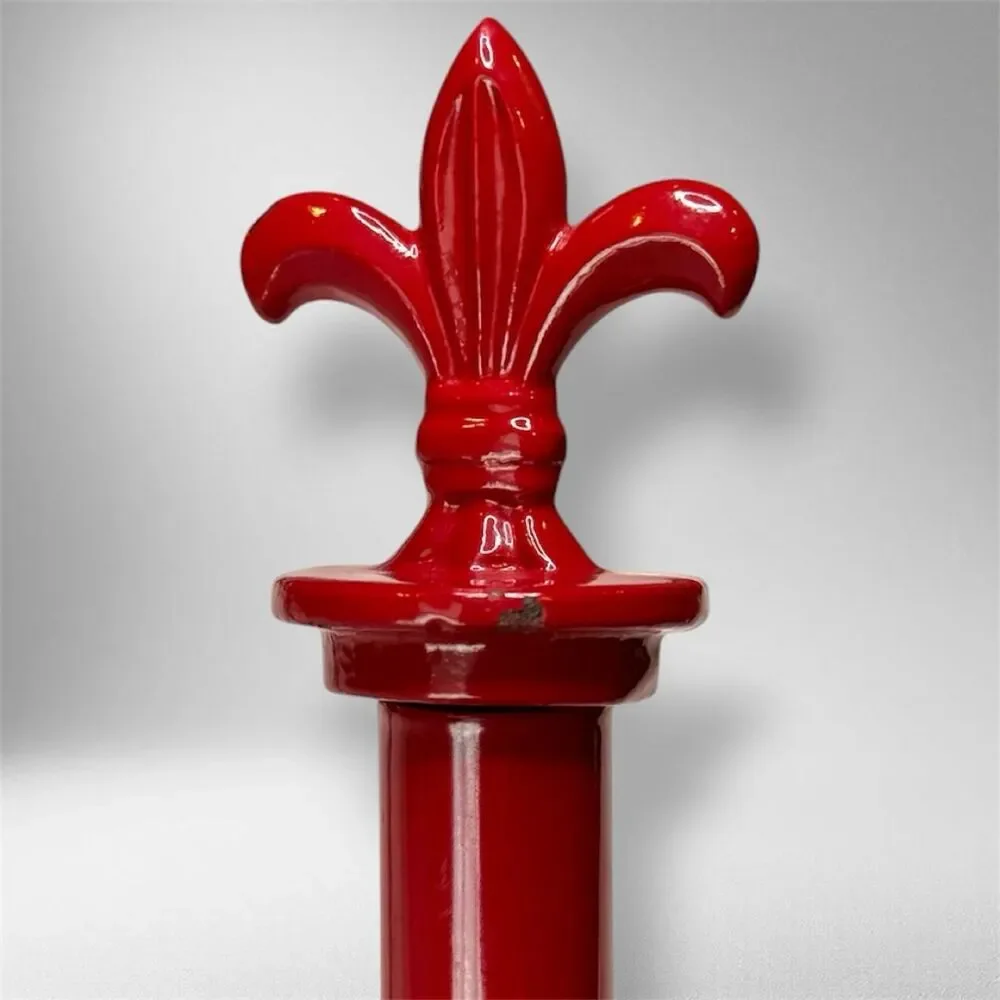Red Cast Iron Fleur-de-Lis Paper Towel Holder